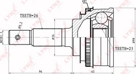 LYNXauto CO-7525A - Joint Kit, drive shaft autospares.lv