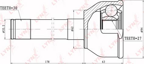 LYNXauto CO-7528 - Joint Kit, drive shaft autospares.lv