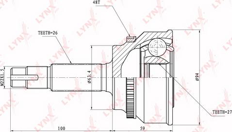 LYNXauto CO-7522A - Joint Kit, drive shaft autospares.lv