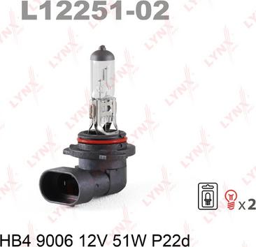 LYNXauto L12251-02 - Bulb, spotlight autospares.lv