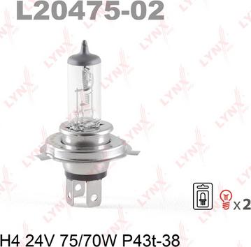 LYNXauto L20475-02 - Bulb, spotlight autospares.lv