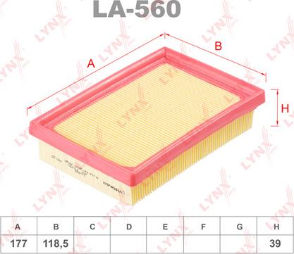 LYNXauto LA-560 - Air Filter, engine autospares.lv