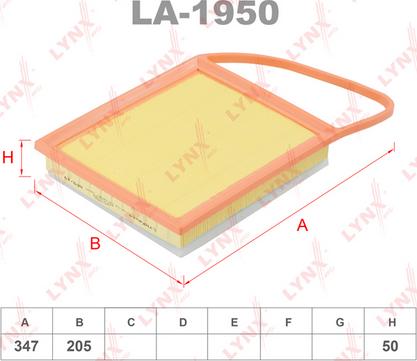 LYNXauto LA-1950 - Air Filter, engine autospares.lv