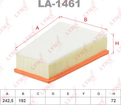 LYNXauto LA-1461 - Air Filter, engine autospares.lv