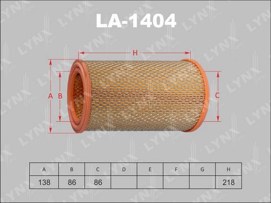 LYNXauto LA-1404 - Air Filter, engine autospares.lv