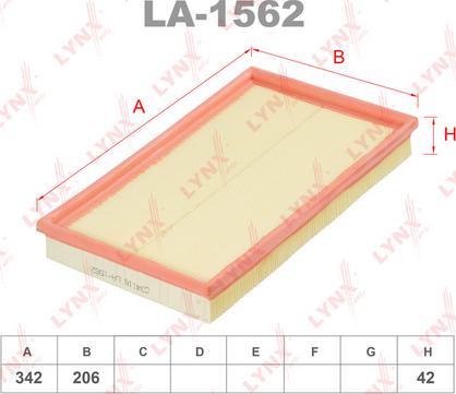 LYNXauto LA-1562 - Air Filter, engine autospares.lv