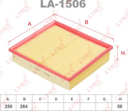 LYNXauto LA-1506 - Air Filter, engine autospares.lv