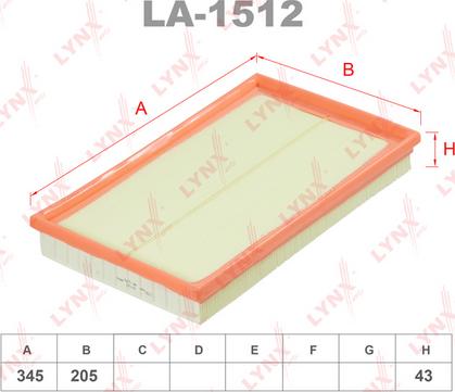 LYNXauto LA-1512 - Air Filter, engine autospares.lv