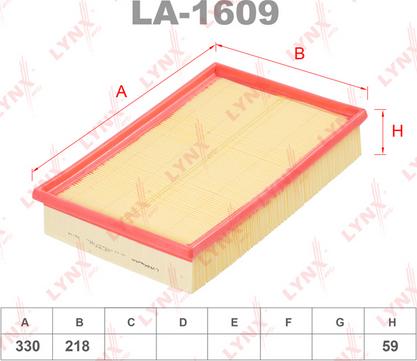 LYNXauto LA-1609 - Air Filter, engine autospares.lv