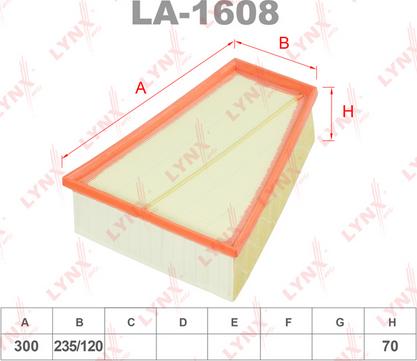 LYNXauto LA-1608 - Air Filter, engine autospares.lv