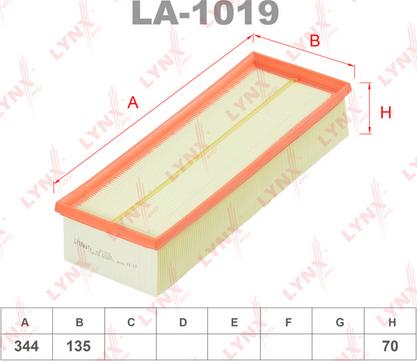 LYNXauto LA-1019 - Air Filter, engine autospares.lv