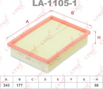 LYNXauto LA-1105-1 - Air Filter, engine autospares.lv