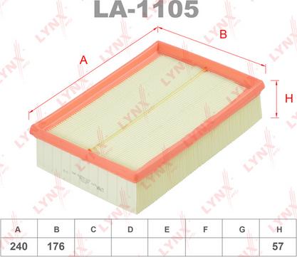 LYNXauto LA-1105 - Air Filter, engine autospares.lv