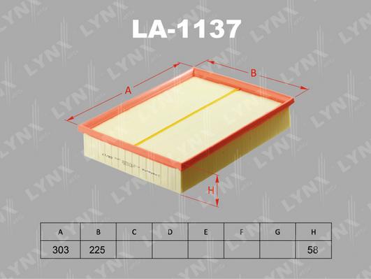 LYNXauto LA-1137 - Air Filter, engine autospares.lv