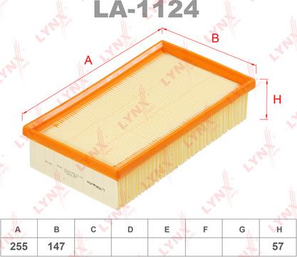 LYNXauto LA-1124 - Air Filter, engine autospares.lv