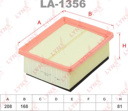 LYNXauto LA-1356 - Air Filter, engine autospares.lv