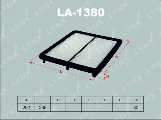 LYNXauto LA-1380 - Air Filter, engine autospares.lv