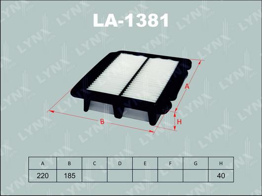 LYNXauto LA-1381 - Air Filter, engine autospares.lv