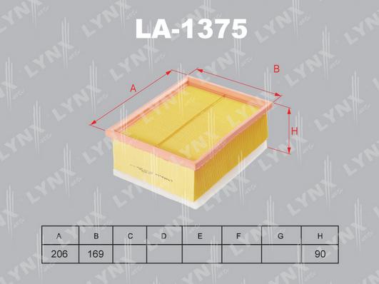 LYNXauto LA-1375 - Air Filter, engine autospares.lv