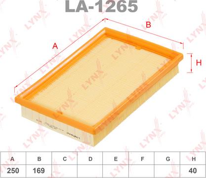 LYNXauto LA-1265 - Air Filter, engine autospares.lv