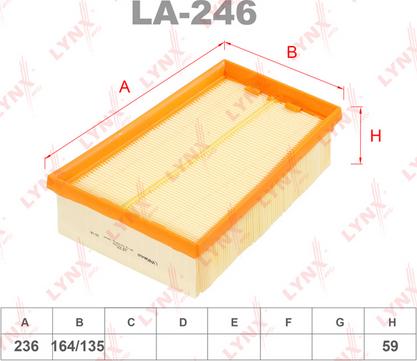 LYNXauto LA-246 - Air Filter, engine autospares.lv