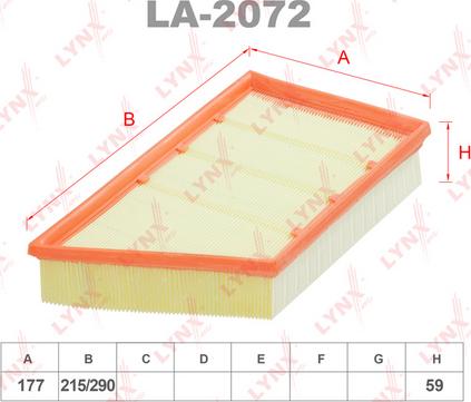 LYNXauto LA-2072 - Air Filter, engine autospares.lv