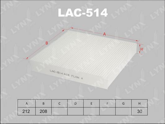 LYNXauto LAC-514 - Filter, interior air autospares.lv