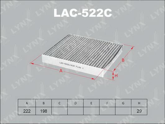 LYNXauto LAC-522C - Filter, interior air autospares.lv