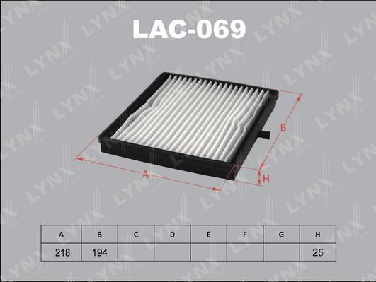 LYNXauto LAC-069 - Filter, interior air autospares.lv