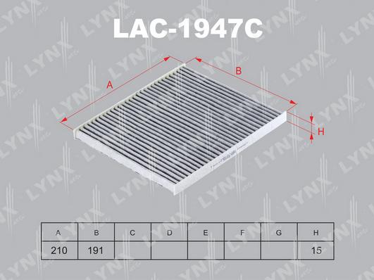 LYNXauto LAC-1947C - Filter, interior air autospares.lv