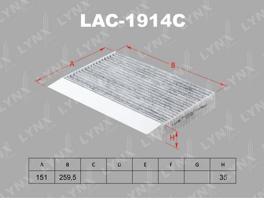 LYNXauto LAC-1914C - Filter, interior air autospares.lv