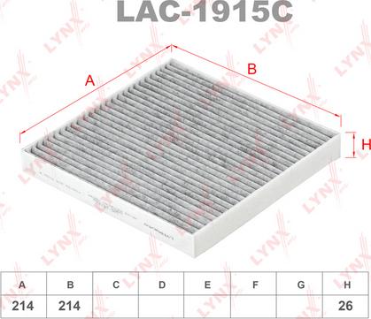 LYNXauto LAC-1915C - Filter, interior air autospares.lv