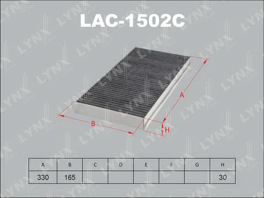 LYNXauto LAC-1502C - Filter, interior air autospares.lv