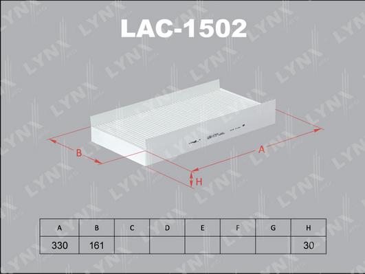 LYNXauto LAC-1502 - Filter, interior air autospares.lv