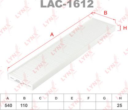 LYNXauto LAC-1612 - Filter, interior air autospares.lv