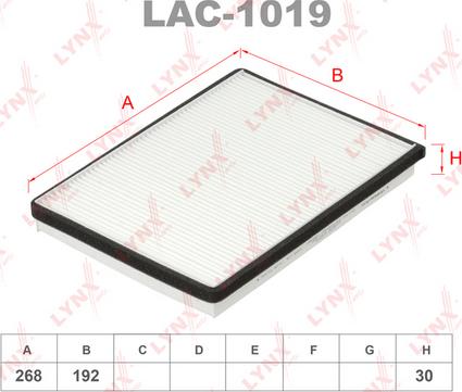 LYNXauto LAC-1019 - Filter, interior air autospares.lv