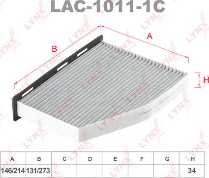 LYNXauto LAC-1011-1C - Filter, interior air autospares.lv