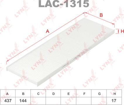 LYNXauto LAC-1315 - Filter, interior air autospares.lv