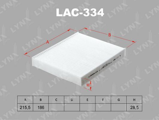 LYNXauto LAC-334 - Filter, interior air autospares.lv