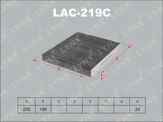 LYNXauto LAC-219C - Filter, interior air autospares.lv