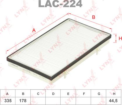 LYNXauto LAC-224 - Filter, interior air autospares.lv