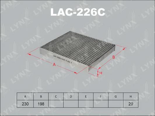 LYNXauto LAC-226C - Filter, interior air autospares.lv