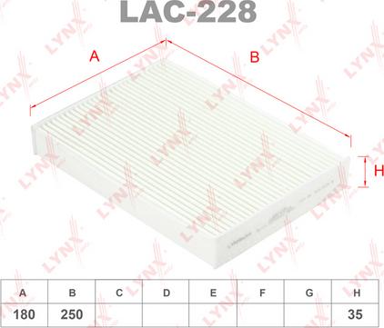 LYNXauto LAC-228 - Filter, interior air autospares.lv