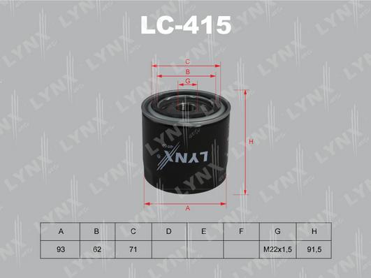 LYNXauto LC-415 - Oil Filter autospares.lv