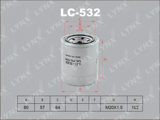 LYNXauto LC-532 - Oil Filter autospares.lv