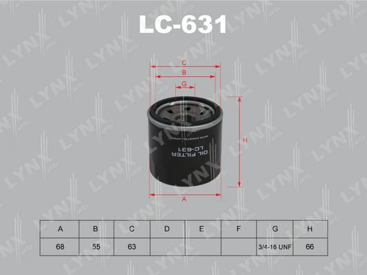 LYNXauto LC-631 - Oil Filter autospares.lv