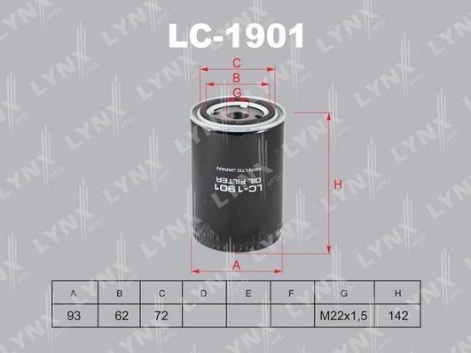 LYNXauto LC-1901 - Oil Filter autospares.lv