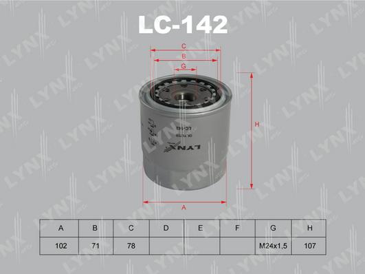 LYNXauto LC-142 - Oil Filter autospares.lv
