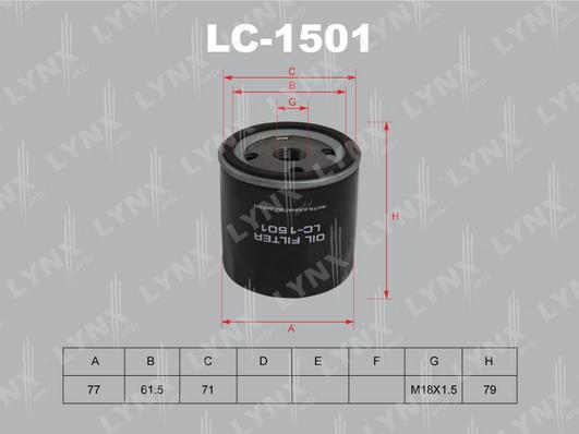 LYNXauto LC-1501 - Oil Filter autospares.lv