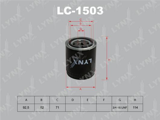 LYNXauto LC-1503 - Oil Filter autospares.lv